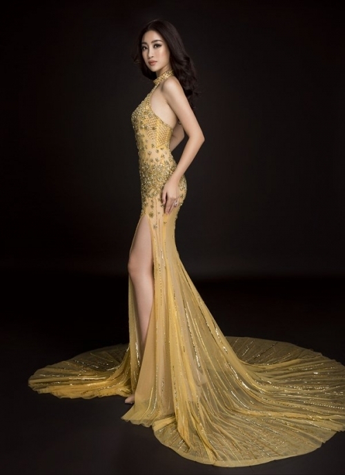 Đầm dạ hội ánh hoàng kim sẽ giúp Đỗ Mỹ Linh toả sáng như ‘Nữ hoàng’ ở chung kết Miss World 2017