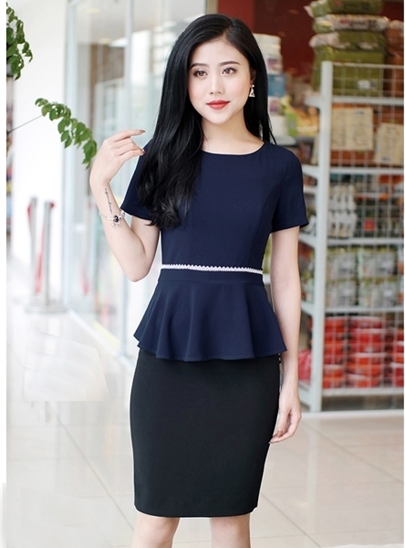 Đầm công sở peplum phối eo che khuyết điểm vòng eo cực tốt có nhiều màu