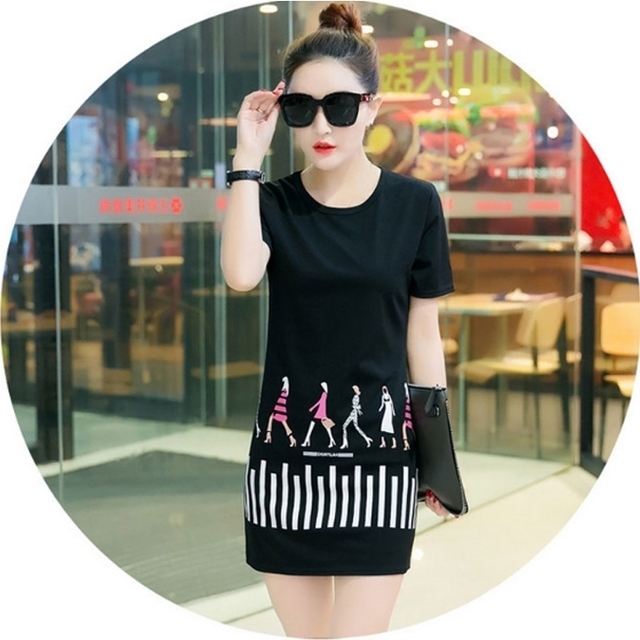 Đầm thun đen da cá fashion girls cá tính - váy rời dạo phố