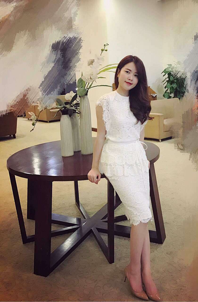 Set áo peplum và chân váy bút chì dễ thương